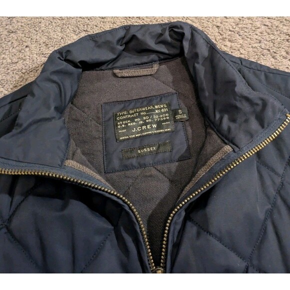 J.Crew Primaloft Sussex Quilted Full Zip Vest Blue Men's Small - Picture 3 of 6